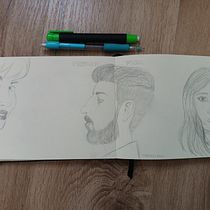 Mi proyecto del curso: Sketchbook de retrato: explora el rostro humano Ein Projekt aus dem Bereich Skizzenentwurf, Zeichnung, Porträtzeichnung, Artistische Zeichnung und Sketchbook von Irene - 13.03.2023