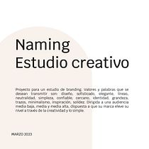 Mi proyecto del curso: Naming para mi propio estudio creativo.. Un projet de Br, ing et identité, Naming , et Design graphique de Alma García Dáz - 13.03.2023