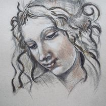 Leda or La Scapigliata by Leonardo DaVinci in charcoal, sanguine, white chalk on Strathmoore Series 300 toned tan paper, and some rublev raw umber watercolorMy project for course: Classical Portrait Drawing: The Renaissance Man’s Method. Fine Arts, Sketching, Drawing, Portrait Drawing, Realistic Drawing, and Artistic Drawing project by pronker_therover - 03.13.2023