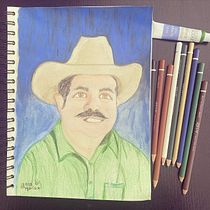 Mi proyecto del curso: Retrato creativo en claroscuro con lápiz. Un projet de Illustration traditionnelle, Dessin au cra, on, Dessin de portrait, Dessin artistique, Dessin aux cra , et ons de couleur de Anna Marisa - 13.03.2023