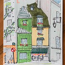My project for course: Expressive Architectural Sketching with Colored Markers. Sketching, Drawing, Architectural Illustration, Sketchbook & Ink Illustration project by Tomasz - 03.14.2023