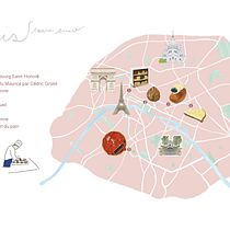 My project for course: Illustrated Map Creation: Reflecting a City's Essence. Traditional illustration, Infographics, Drawing, Digital Illustration, and Digital Painting project by hshibata - 03.14.2023