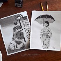 Mi proyecto del curso: Introducción a la ilustración con tinta china. Ilustração tradicional, Artes plásticas, Desenho e Ilustração com tinta projeto de Adriana Salgado - 14.03.2023