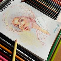 Mi proyecto del curso: Dibujo de retratos llamativos con lápices de colores. Desenho, Desenho de retrato, Sketchbook, e Desenho com lápis de cor projeto de monroy_ed - 14.03.2023