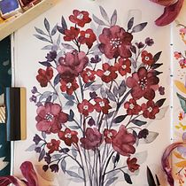 My project for course: Floral Arrangement Illustration in Watercolor. Un projet de Illustration traditionnelle, Beaux Arts, Peinture, Aquarelle, Illustration botanique et Illustration naturaliste de alicecarollinwonderland - 15.03.2023
