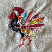 Mi gallito del curso: Técnicas de bordado: ilustrando con hilo y aguja. Un projet de Broderie , et Design textile de Sara M.G. - 15.03.2023