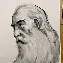 My project for course: Mindful Painting with India Ink. Traditional illustration, Fine Arts, Painting, Pencil Drawing, Portrait Drawing, Artistic Drawing & Ink Illustration project by Karolis Vaikšnys - 03.12.2023