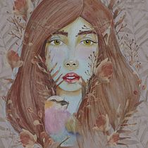 Meu projeto do curso: Retrato ilustrado em aquarela. Un projet de Illustration traditionnelle, Beaux Arts, Peinture, Dessin, Aquarelle, Dessin de portrait , et Dessin artistique de Camila Bez - 11.03.2023