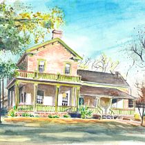 Architectural Sketching with Watercolor and Ink Final Project: Brigham Young Home. Esboçado, Desenho, Pintura em aquarela, Ilustração arquitetônica, Sketchbook e Ilustração com tinta projeto de allton_camille - 14.03.2023