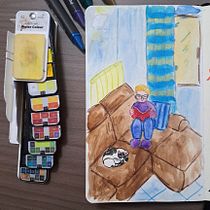 Il mio progetto del corso: Sketchbook per esplorare il tuo stile di disegno. Traditional illustration, Sketching, Creativit, Drawing, Watercolor Painting, and Sketchbook project by taffylux76 - 03.17.2023