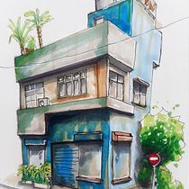 Mi proyecto del curso: Dibujo arquitectónico expresivo con marcadores de colores. Sketching, Drawing, Architectural Illustration, Sketchbook & Ink Illustration project by ajardinarte - 03.17.2023
