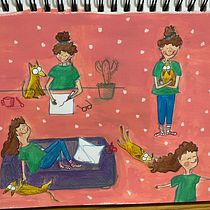 Mi proyecto del curso: Creación de personajes a partir de dibujos de observación. Un proyecto de Ilustración tradicional, Diseño de personajes, Dibujo y Sketchbook de Abigail Guerrero - 18.03.2023
