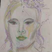 Mein Abschlussprojekt für den Kurs: Experimentelle Porträts mit Tinte, Tee und Alkohol. Artes plásticas, Pintura, Desenho e Ilustração com tinta projeto de a. kai. - 18.03.2023