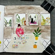 Mon projet du cours : Carnet de croquis pour explorer votre style de dessin. Traditional illustration, Sketching, Creativit, Drawing, Watercolor Painting, Sketchbook, and Gouache Painting project by laeticiamota - 03.19.2023