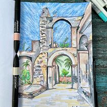 My project for course: Expressive Architectural Sketching with Colored Markers. Sketching, Drawing, Architectural Illustration, Sketchbook & Ink Illustration project by c4charms - 03.19.2023