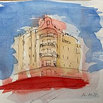 My project for course: Architectural Sketching with Watercolor and Ink. Esboçado, Desenho, Pintura em aquarela, Ilustração arquitetônica, Sketchbook e Ilustração com tinta projeto de Ingrid Wolf-Hattinger - 20.03.2023