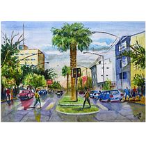 Mi proyecto del curso: Paisajes urbanos en acuarela. Een project van  Beeldende kunst, Aquarelschilderen y  Architecturale illustratie van Luis Gelman - 16.03.2023