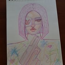 Mi proyecto del curso: Dibujo de retratos llamativos con lápices de colores. Drawing, Portrait Drawing, Sketchbook, and Colored Pencil Drawing project by becuf - 03.20.2023
