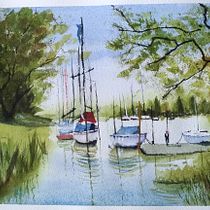 Mon projet du cours : Peinture de paysages marins à l'aquarelle Ein Projekt aus dem Bereich Malerei, Aquarellmalerei und Naturalistische Illustration von Johanne Kirouac - 21.03.2023