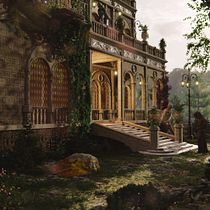 My course project: Palace in the Woods. 3D, Modelagem 3D, Arquitetura digital, 3D Design, e Visualização arquitetônica projeto de Domingo Nieva - 17.03.2023