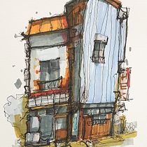 My project for course: Expressive Architectural Sketching with Colored Markers. Sketching, Drawing, Architectural Illustration, Sketchbook & Ink Illustration project by Кахрамон Сабиров - 03.20.2023