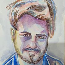Retrato en Acuarela: Luchito. Fine Arts, Painting, Watercolor Painting, and Portrait Drawing project by Melina Ortiz - 03.21.2023