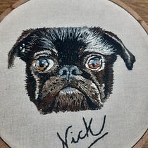 Meu projeto do curso: Retrato realista de animais: técnicas de bordado para tecer pelos . Un proyecto de Artesanía y Diseño textil de Margareth Diniz Soares - 22.03.2023