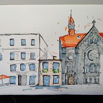 My project for course: Expressive Architectural Sketching with Colored Markers. Sketching, Drawing, Architectural Illustration, and Sketchbook project by Dawid Dryżałowski - 03.23.2023