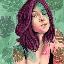 Meu projeto do curso: Retrato Ilustrado com Procreate. Projekt z dziedziny Trad, c, jna ilustracja, Grafika wektorowa, Ilustracja c, frowa i Portret użytkownika ana.rochateles - 23.03.2023