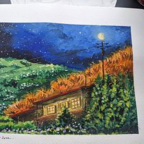 My project for course: Painting Atmospheric Landscapes with Gouache. Traditional illustration, Painting, and Gouache Painting project by Kshitija Sinha - 12.10.2022