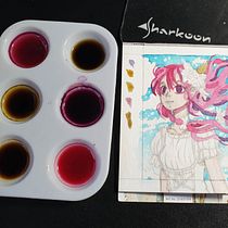 Mein Abschlussprojekt für den Kurs: Flüssige Aquarellfarben und pflanzliche Tinten selber herstellen. Un proyecto de Artesanía, Bellas Artes, Pintura, Pintura a la acuarela, DIY y Teoría del color de Mandy Hengesch - 24.03.2023