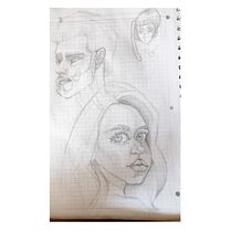 Mi proyecto del curso: Sketchbook de retrato: explora el rostro humano. Un projet de Esquisse , Dessin, Dessin de portrait, Dessin artistique , et Carnet de croquis de Diana Sofia Otiniano González - 25.03.2023