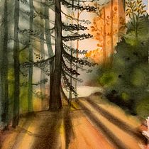 My project for course: Dreamy Watercolor Landscapes: Paint with Light. Un projet de Peinture , et Aquarelle de najawessel - 24.03.2023