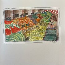Mein Abschlussprojekt für den Kurs: Aquarellsketching: Marktszene. Ilustração tradicional, Esboçado, Criatividade, Desenho, Pintura em aquarela, e Sketchbook projeto de eve6 - 25.03.2023