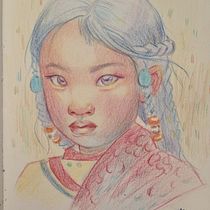 Meu projeto do curso: Desenho de retratos vibrantes com lápis de cor. Drawing, Portrait Drawing, Sketchbook, Colored Pencil Drawing, and Traditional illustration project by nicollydeandrade5 - 03.25.2023