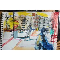 My project for course: Urban Sketching: Capture Your City in Motion. Traditional illustration, Sketching, Drawing, Watercolor Painting, Architectural Illustration, and Sketchbook project by 535519724 - 03.01.2023