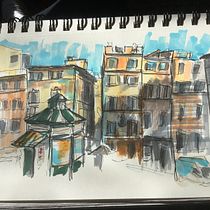 Mein Abschlussprojekt für den Kurs: Expressive Architekturskizzen mit Markern. Sketching, Drawing, Architectural Illustration, Sketchbook & Ink Illustration project by Kar_in - 03.27.2023