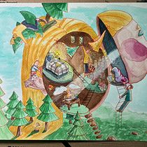 Mijn project van de cursus: Creëer surrealistische illustraties met aquarel en inkt. Traditional illustration, Fine Arts, Painting, Drawing, and Watercolor Painting project by christinahadderingh - 03.28.2023