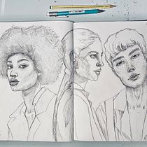 Mi proyecto del curso: Sketchbook de retrato: explora el rostro humano. Un projet de Esquisse , Dessin, Dessin de portrait, Dessin artistique , et Carnet de croquis de tesandwhite - 24.03.2023