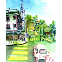 Mon projet du cours : Urban sketching : créez des paysages urbains expressifs. Un proyecto de Pintura, Bocetado, Dibujo, Pintura a la acuarela, Sketchbook e Ilustración con tinta de Anne-Laure Grimaud - 28.03.2023