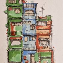 My project for course: Expressive Architectural Sketching with Colored Markers. Sketching, Drawing, Architectural Illustration, Sketchbook & Ink Illustration project by Katrien DeCupere - 03.27.2023