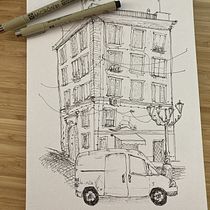 Il mio progetto del corso: Disegno architettonico espressivo con pennarelli colorati. Sketching, Drawing, Architectural Illustration, Sketchbook & Ink Illustration project by Daniele Rattu - 03.29.2023