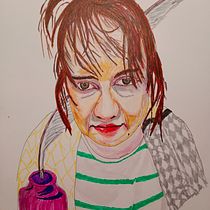 Mój projekt z kursu: Kreatywny portret markerami . Desenho de retrato projeto de Aleksander Barański - 29.03.2023