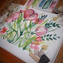 Mi proyecto del curso: Creación de una composición floral con acuarela. Un projet de Illustration traditionnelle, Beaux Arts, Peinture, Aquarelle, Illustration botanique et Illustration naturaliste de Camila Pezoa Fuentes - 30.03.2023