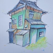 My project for course: Expressive Architectural Sketching with Colored Markers - Buildings spotted during walks in Japan. Sketching, Drawing, Architectural Illustration, Sketchbook & Ink Illustration project by anya_miles - 03.28.2023