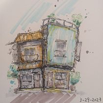 My project for course: Expressive Architectural Sketching with Colored Markers. Sketching, Drawing, Architectural Illustration, Sketchbook & Ink Illustration project by mia_221735 - 03.29.2023