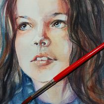 Mi proyecto del curso: Retrato artístico en acuarela. Fine Arts, Painting, Watercolor Painting, and Portrait Drawing project by Teresita Sabarots - 03.30.2023