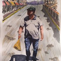 Paseo solitario al sol Ein Projekt aus dem Bereich Skizzenentwurf, Aquarellmalerei und Anatomische Zeichnung von Daniel - 30.03.2023