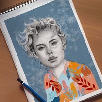 Mi proyecto del curso: Retrato con lápiz, técnicas de color y Photoshop. Projekt z dziedziny Trad, c, jna ilustracja,  Sztuki piękne, R, sunek ołówkiem,  R, sunek, Ilustracja c, frowa i Portret użytkownika ilevc22 - 28.03.2023