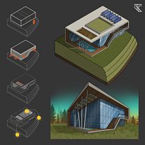 Meu projeto do curso: Sketching para arquitetura com Procreate. Arquitetura, Esboçado, Ilustração digital, Arquitetura digital e Ilustração arquitetônica projeto de Victória Tramontina - 27.03.2023